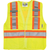 Viking 6135G-L/XL Traffic Safety Vest, High Visibility Lime-Yellow, Large/X-Large, Polyester