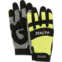 ZM500 High-Visibility Cut-Resistant Mechanic's Gloves, HPPE Palm, Size Large SDP434 | TENAQUIP