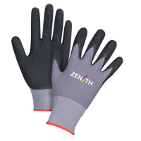 Produits de sécurité Zenith SDP438 Gants ZX-1 de premi&egrave;re qualit&eacute; compatibles avec les &eacute;crans tactiles, 6/T-petit, R&ecirc;vetement Mousse de nitrile, Calibre 15, Enveloppe en Nylon