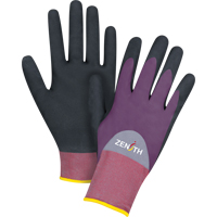 Zenith Safety Products SDP446 ZX-2 Premium Coated Gloves, 9/Large, Nitrile/Foam Nitrile Coating, 18 Gauge, Nylon Shell