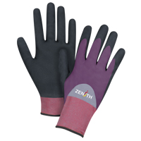 Zenith Safety Products SDP447 ZX-2 Premium Coated Gloves, 10/X-Large, Nitrile/Foam Nitrile Coating, 18 Gauge, Nylon Shell