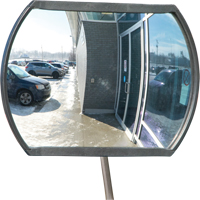 Miroir convexe rectangulaire/rond avec bras télescopique, 18" h x 26" la, Intérieur/Extérieur SDP529 | TENAQUIP
