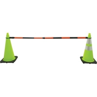 Zenith Safety Products SDP614 Retractable Cone Bar, 7' 5" Extended Length, Black/Orange