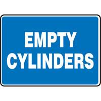 Accuform NMC MCPG594VS "Empty Cylinders" Sign, 10" x 14", Vinyl, English