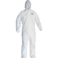 Ansell 41505 Combinaison Kleenguard A45 contre les liquides, les particules de pr&eacute;paration des surfaces et la peinture, Grand, Blanc, Microporeux