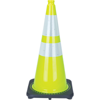 Premium Traffic Cone, 28", Lime Green, 4" & 6" Reflective Collar(s) SDS935 | TENAQUIP