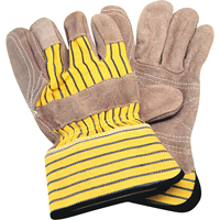 Zenith Safety Products SE349 Double-Palm Fitters Gloves, Large, Split Cowhide Palm, Cotton Inner Lining