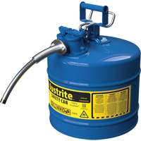 Justrite 7250320 Bidons s&eacute;curitaires AccuFlow, Type II, Acier, 5 gal. US, Bleu, Homologu&eacute; FM/List&eacute; UL/ULC