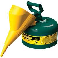 Justrite 7110410 Bidons s&eacute;curitaires, Type I, Acier, 1 gal. US, Vert, Homologu&eacute; FM/List&eacute; UL/ULC