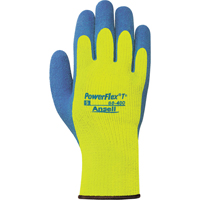 Ansell 8040011090 PowerFlex&reg; T° Hi Viz 80-400 Gloves, 9/Large, Rubber Latex Coating, 7 Gauge, Terry Shell