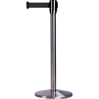 Produits de sécurité Zenith SEA794 Barri&egrave;res sur pieds pour le contr&ocirc;le des foules, Acier, 35" h, Ruban Noir, Longueur du ruban 7'