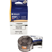 Brady M21-375-423 Label Tape, Polyester, 0.375" L x 252" H, Black/White