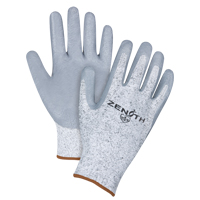 Zenith Safety Products SEB092 Seamless Stretch Cut-Resistant Gloves, Size Large/9, 13 Gauge, Nitrile Coated, HPPE Shell, ANSI/ISEA 105 Level 2/EN 388 Level 3