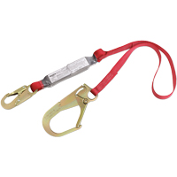 3M Protecta Fall Protection 1340125C PRO Shock Absorbing Lanyards, 6', Gate Hook Center, Snap Hook Leg Ends, Polyester