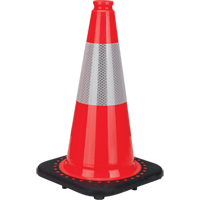 Cône de signalisation de première qualité, 18", Orange, Bande(s) réfléchissante(s) 6" SEB770 | TENAQUIP