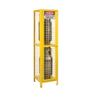 KLETON SEB838 Gas Cylinder Cabinets, 2 Cylinder Capacity, 17" W x 17" D x 69" H, Yellow