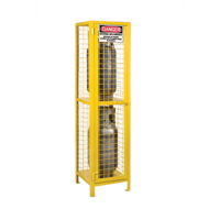 KLETON SEB838 Gas Cylinder Cabinets, 2 Cylinder Capacity, 17" W x 17" D x 69" H, Yellow