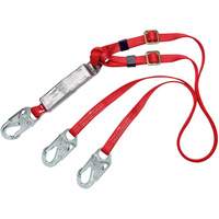 3M Protecta Fall Protection 1342250C PRO Shock-Absorbing Lanyard, 6', Snap Hook Center, Snap Hook Leg Ends, Polyester