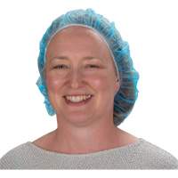 Non-Woven Bouffant Caps, Polypropylene, 21"/Large, Blue SEC378 | TENAQUIP