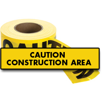 C.H. Hanson 16009 Standard Barricade Tape, English, 3" W x 1000' L, 2 mils, Black on Yellow