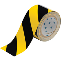 Brady 104347 ToughStripe&reg; Floor Marking Tape, 3" x 100', Polyester, Black and Yellow