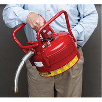 Justrite 7325130 D.O.T. AccuFlow Safety Cans, Type II, Steel, 2.5 US gal., Red, FM Approved