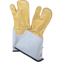 Natpro 7-3620-L 3-Finger Gloves, Large, Grain Cowhide Palm