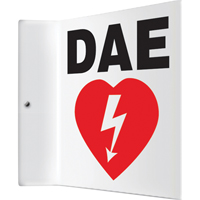 Accuform Signs FRPSP708 "DAE" Projection Sign, 8" x 8", Plastic, French with Pictogram