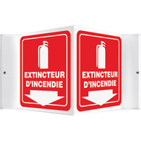 Accuform NMC FRPSP618 Enseigne Projection  Extincteur d'incendie , 6" x 5", Plastique, Français avec pictogramme
