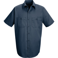 Red Kap SP24NV-SS-L Industrial Solid Work Shirts, Men's, Large, Navy Blue
