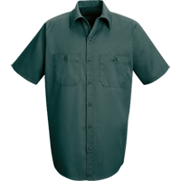 Red Kap SP24SG-SS-XL Industrial Solid Work Shirts, Men's, X-Large, Green