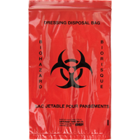 Infectious Waste Bags, Infectious Waste, 9" L x 6" W, 25 /pkg.  SEE694 | TENAQUIP