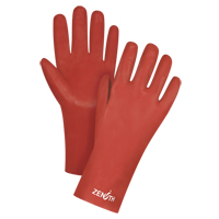 Red Smooth-Finish Chemical-Resistant Gloves, Size 9, 12" L, PVC, Interlock Inner Lining, 47-mil SEE804 | TENAQUIP