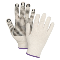 Zenith Safety Products SDS943 Lightweight Dotted String Knit Gloves, Poly/Cotton, Single Sided, 7 Gauge, X-Small