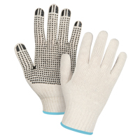 Produits de sécurité Zenith SDS947 Gants l&eacute;gers tricot&eacute;s &agrave; pois, Poly/coton, Un c&ocirc;t&eacute;, Calibre 7, T-Grand