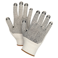 Zenith Safety Products SEE945 Heavyweight Double-Sided Dotted String Knit Gloves, Poly/Cotton, Double Sided, 7 Gauge, Large
