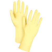 Produits de sécurité Zenith SEF005 Gants jaune canari de premi&egrave;re qualit&eacute; r&eacute;sistants aux produits chimiques, Taille Petit/7, 12" lo, Latex de caoutchouc, Doublure en Ouat&eacute;e, 18 mils