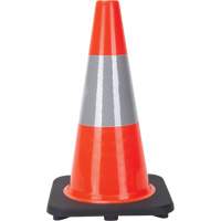 Cône de signalisation, 18", Orange, Bande(s) réfléchissante(s) 6" SEF026 | TENAQUIP