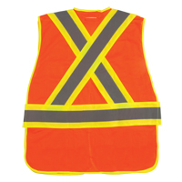 Flame-Resistant Surveyor Vest, High Visibility Orange, Medium, Polyester, CSA Z96 Class 2 - Level 2 SGF136 | TENAQUIP