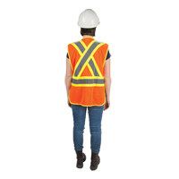 CSA Compliant High Visibility Surveyor Vest, High Visibility Orange, Medium, Polyester, CSA Z96 Class 2 - Level 2 SEF101 | TENAQUIP