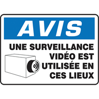 Accuform NMC FRMASE816VP Enseigne  Surveillance vid&eacute;o , 7" x 10", Plastique, Français avec pictogramme