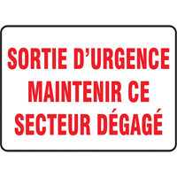 Accuform NMC FRMEXT552VP Enseigne  Sortie d'urgence , 10" x 14", Plastique, Français