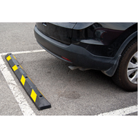 Parking Curb, Rubber, 6' L, Black/Yellow SEH141 | TENAQUIP