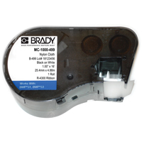 Brady M5C-1000-499 &eacute;tiquettes pour imprimante B-499, Tissu en nylon, 1" lo x 192" h, Noir sur blanc