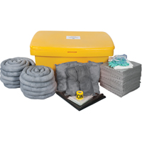 Produits de sécurité Zenith SEI166 Trousse de d&eacute;versements &agrave; grande capacit&eacute; de premi&egrave;re qualit&eacute;, Universel, Bac, Absorbance de 97 gal. US