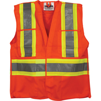 Viking 6135O-L/XL Traffic Safety Vest, High Visibility Orange, Large/X-Large, Polyester