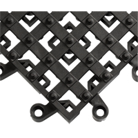 Wearwell 553.78X18X18BK-CS10 ErgoDeck&reg; Matting With Integrated No-Slip Cleats No. 553, PVC, 1-1/2' W x 1-1/2' L, 7/8" Thick, Black