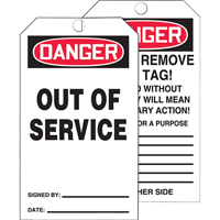 Accuform NMC TAR118 Tags By-The-Roll Safety Tags, Cardstock, 3" W x 6-1/4" H, English