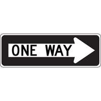 Accuform NMC MR61RHP "One Way" Sign, 12" x 36", Aluminum, English with Pictogram