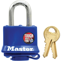 Master Lock 312D Cadenas r&eacute;sistant aux intemp&eacute;ries, Cl&eacute;s diff&eacute;rentes, Acier lamin&eacute;, Largeur de 1-9/16"
